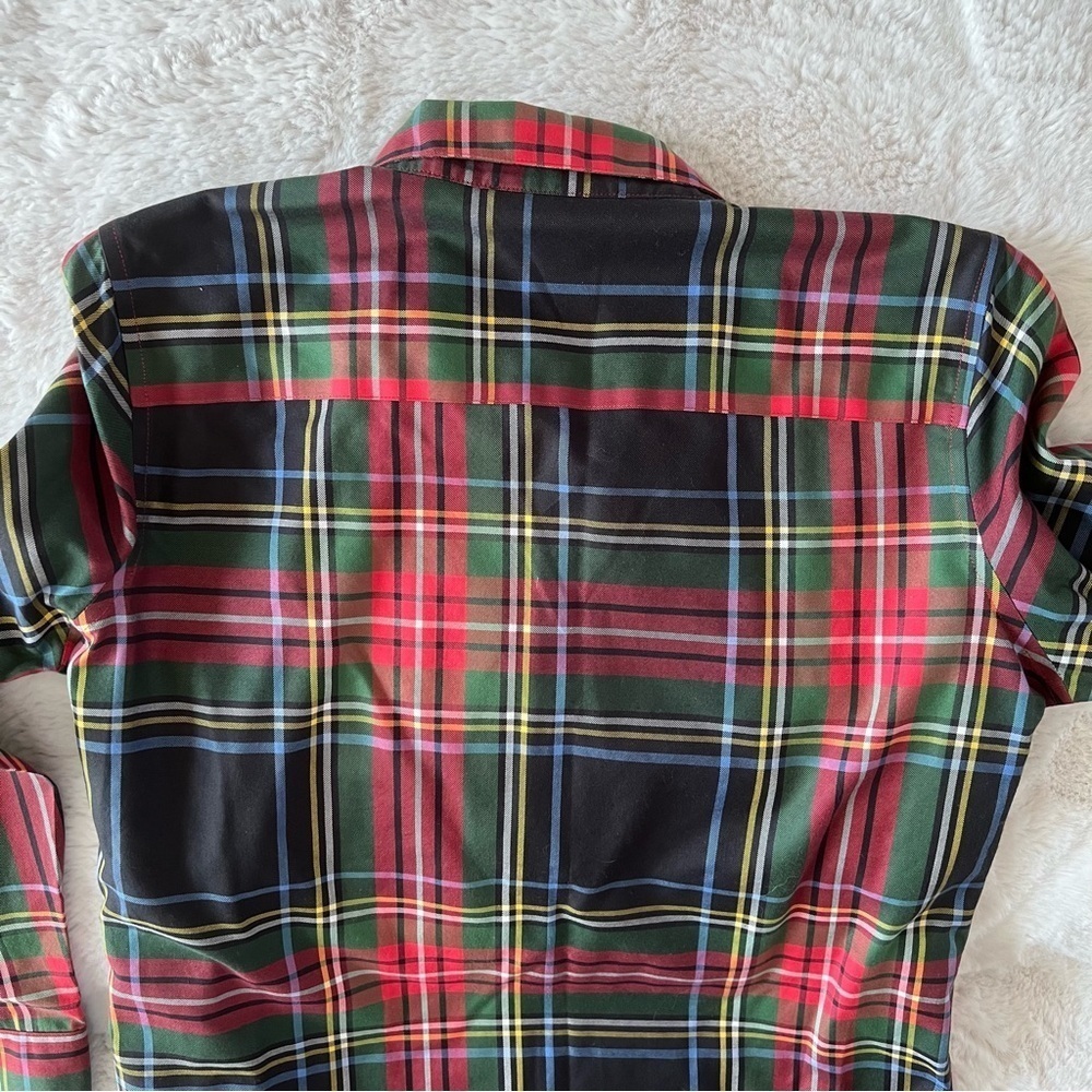 Foxcroft Holiday Plaid Oxford button down - Picture 7 of 9